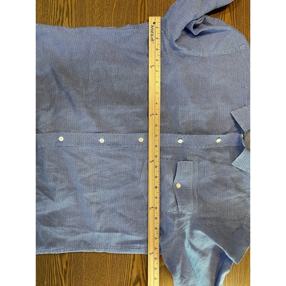 Banana Republic Men's Linen Cotton Shirt Size Medium‎ Button Up Blue Career Wear